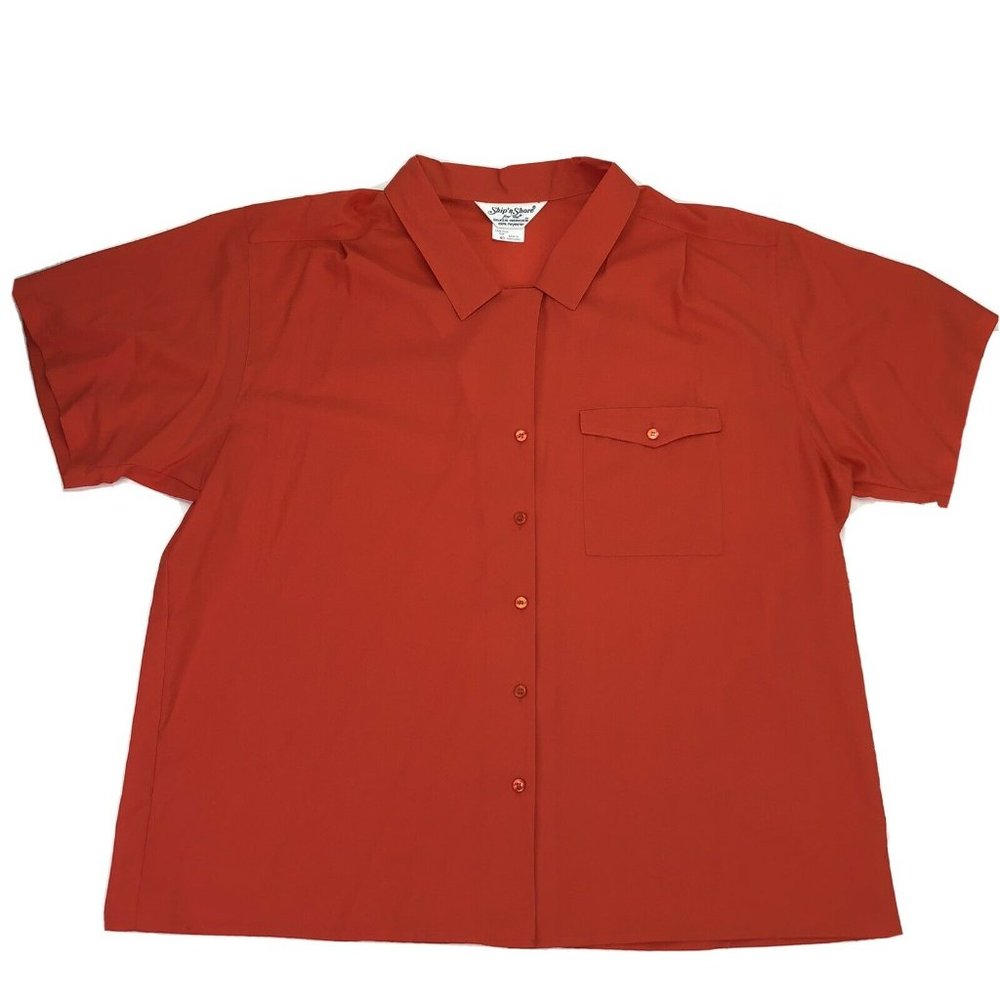 Ship'N Shore Womens Short Sleeve Button Up